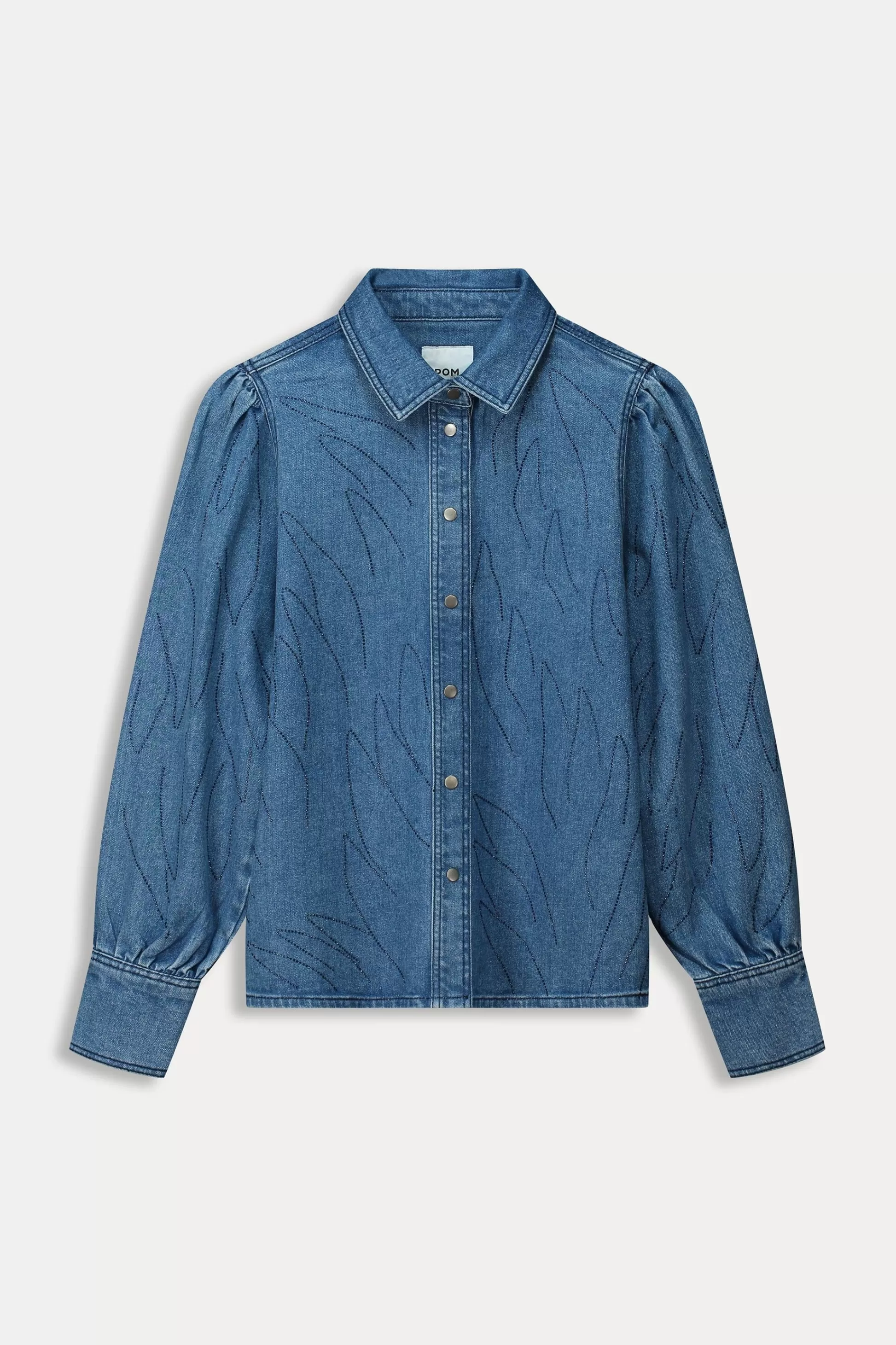 Co-Ords | Blouses | POM Amsterdam BLOUSE Denim Rhinestones