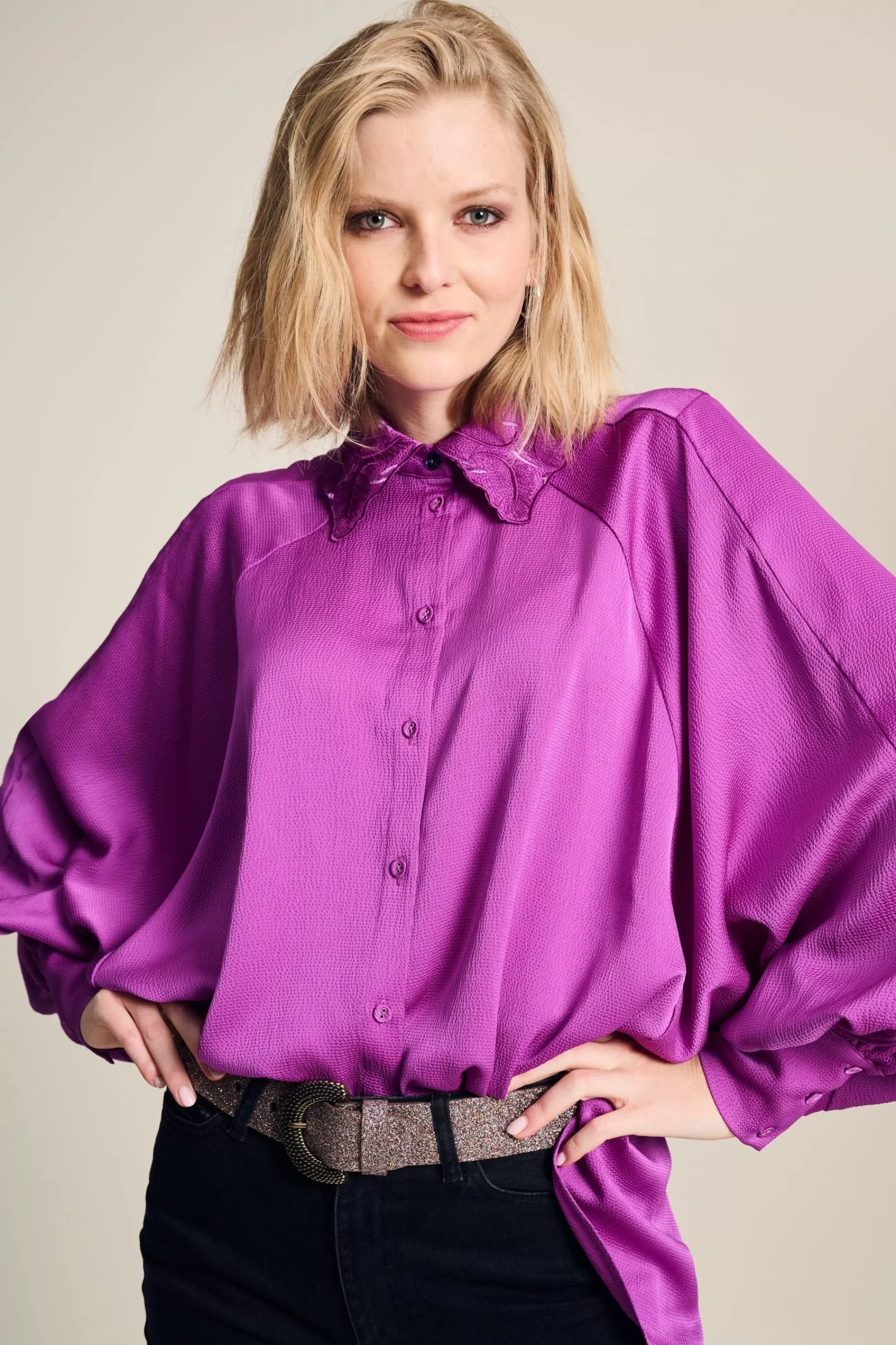 Blouses | POM Amsterdam BLOUSE Feathers Cactus Pink