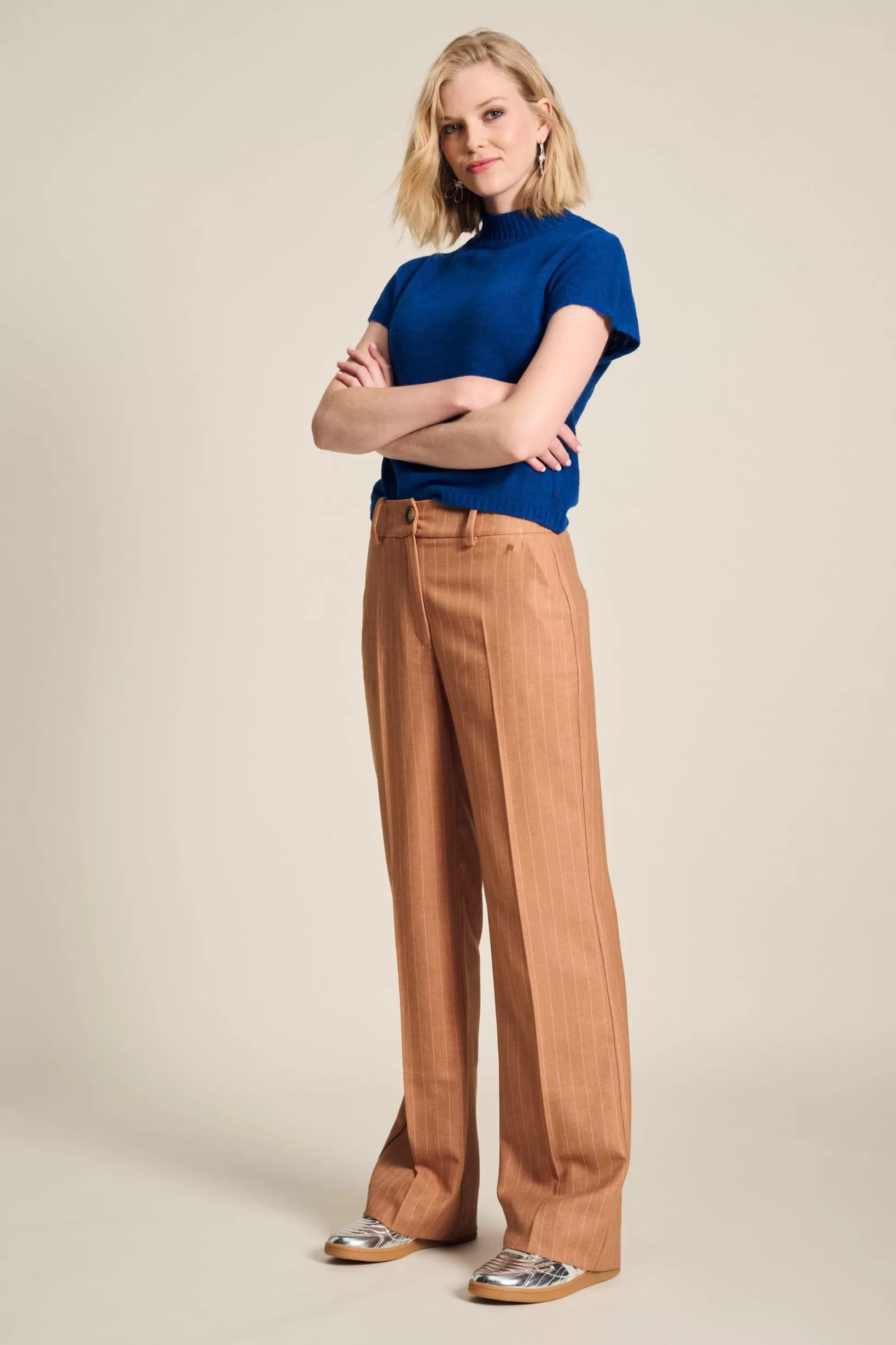 Co-Ords | Suits | POM Amsterdam BROEK Striped Sugar Brown