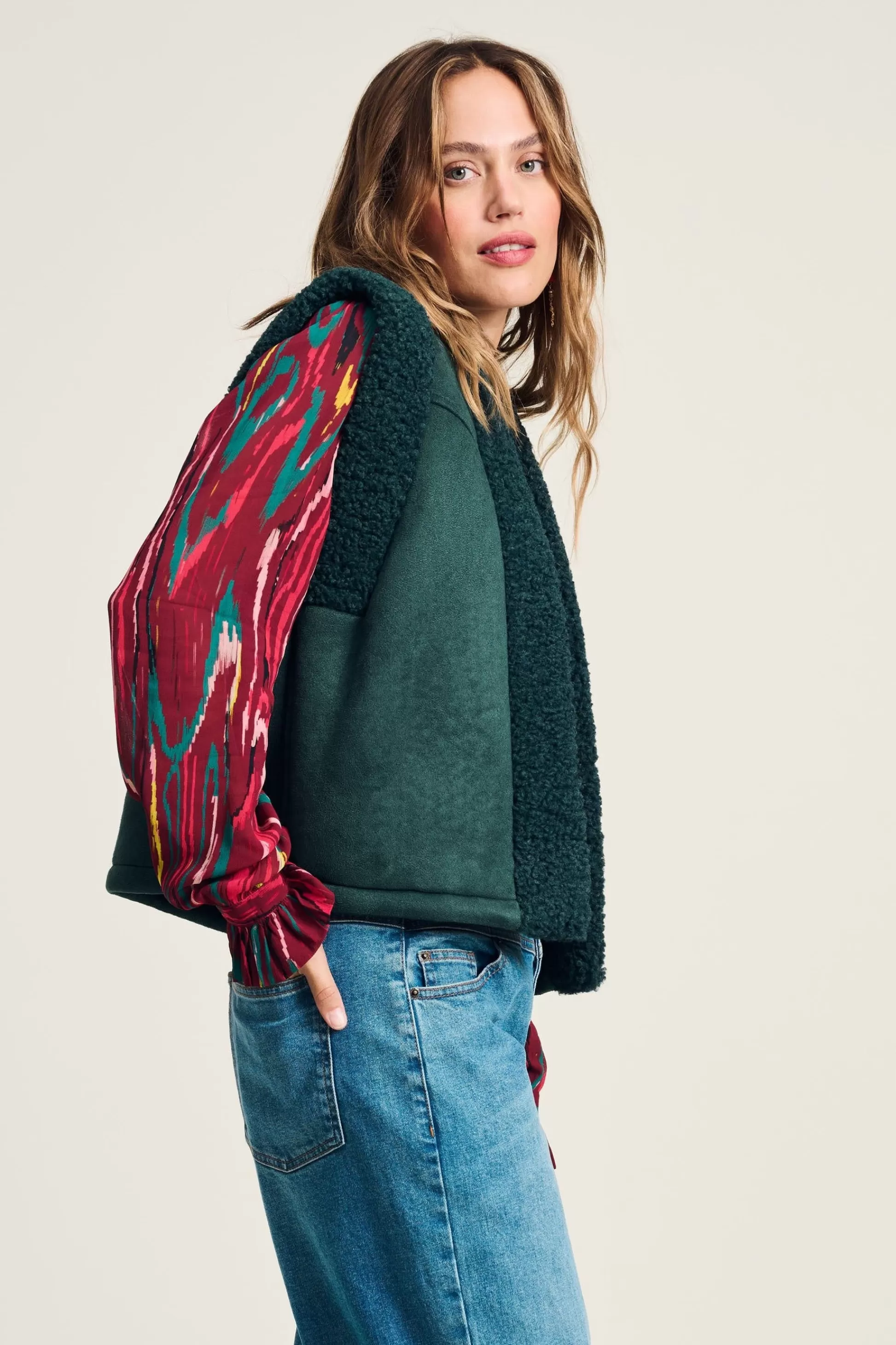 Gilets | Jassen & Blazers | POM Amsterdam GILET Lammy Teal Green