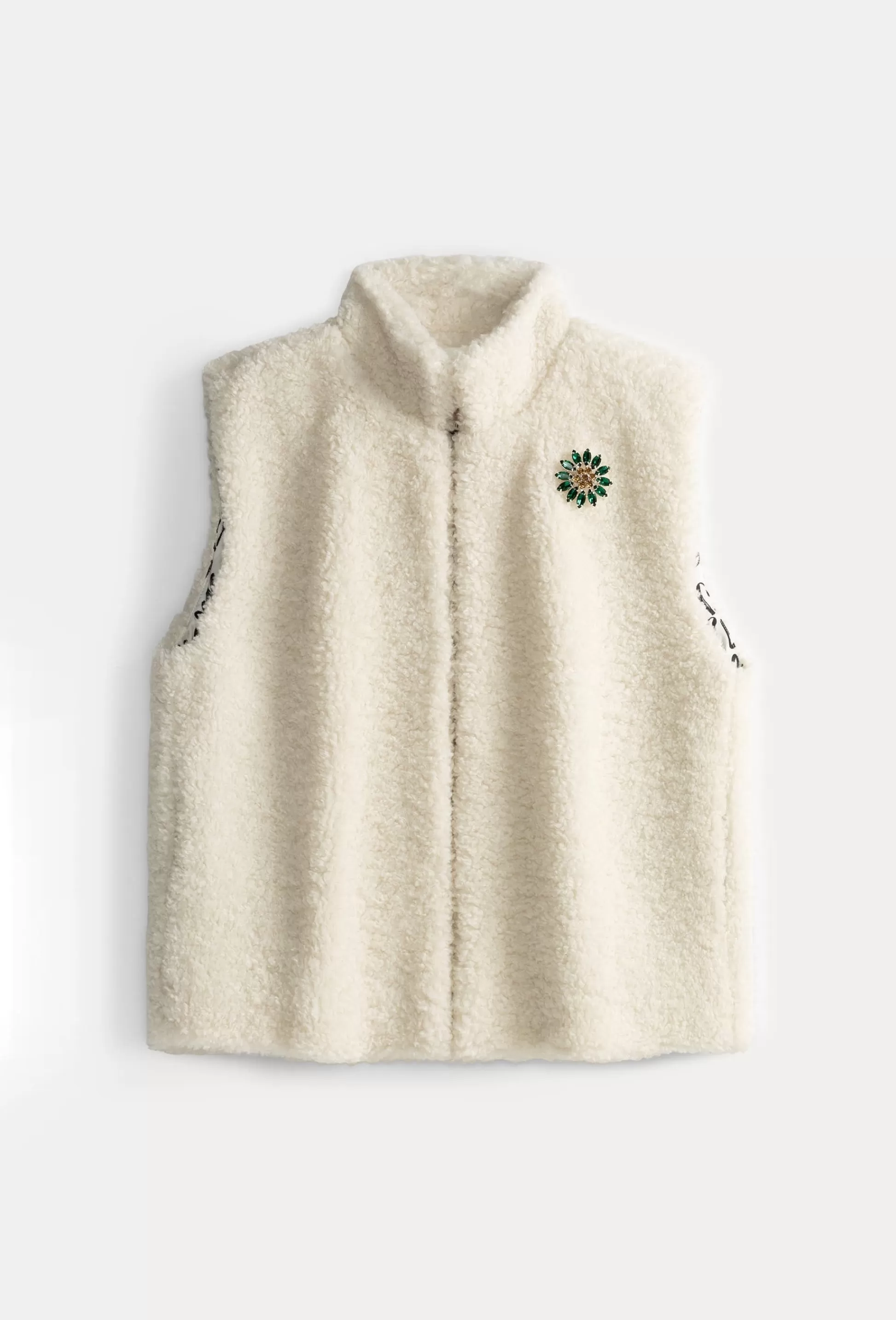 Gilets | Jassen & Blazers | POM Amsterdam GILET Teddy Love Ecru