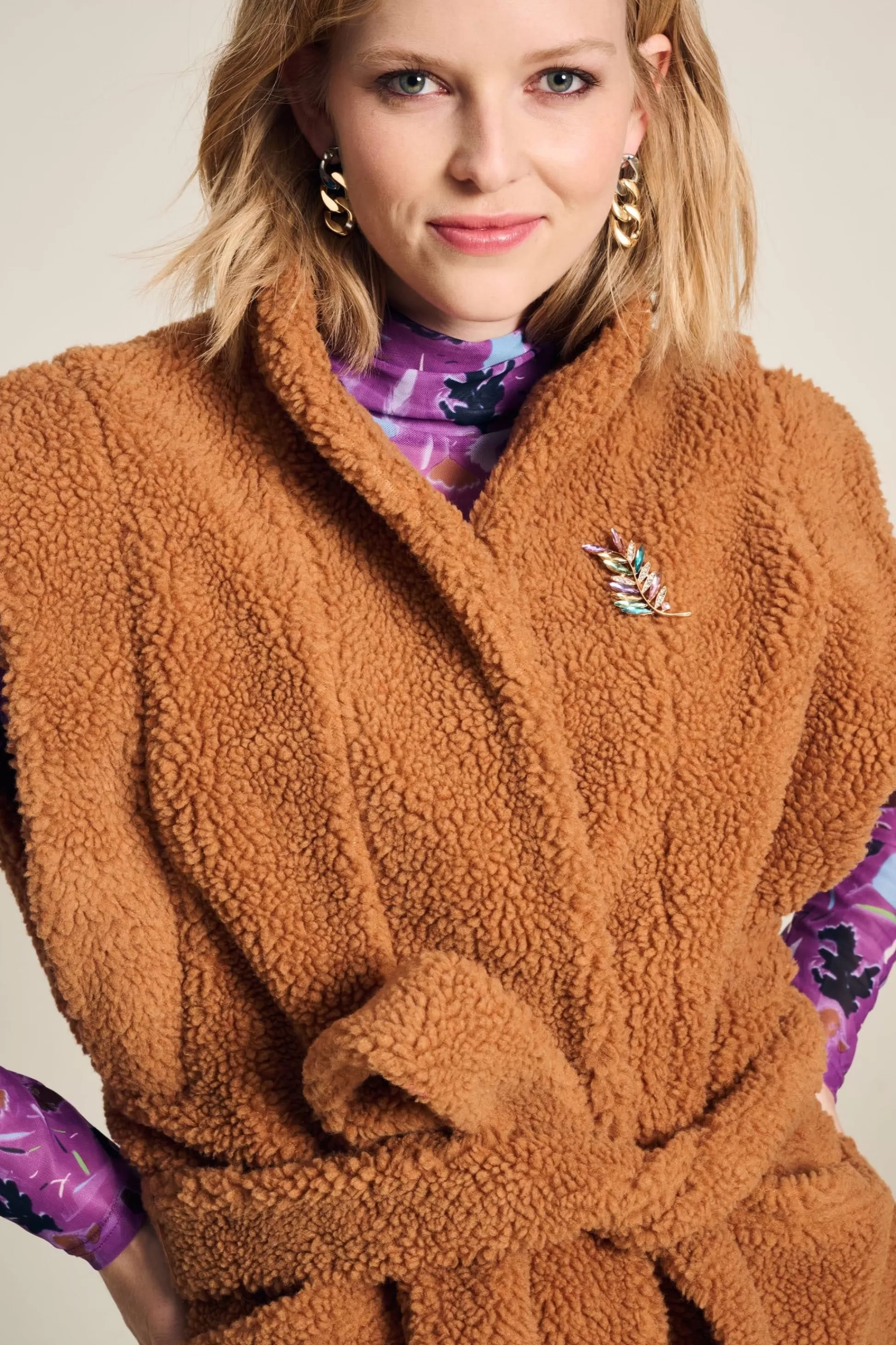 Gilets | Jassen & Blazers | POM Amsterdam GILET Teddy Sugar Brown
