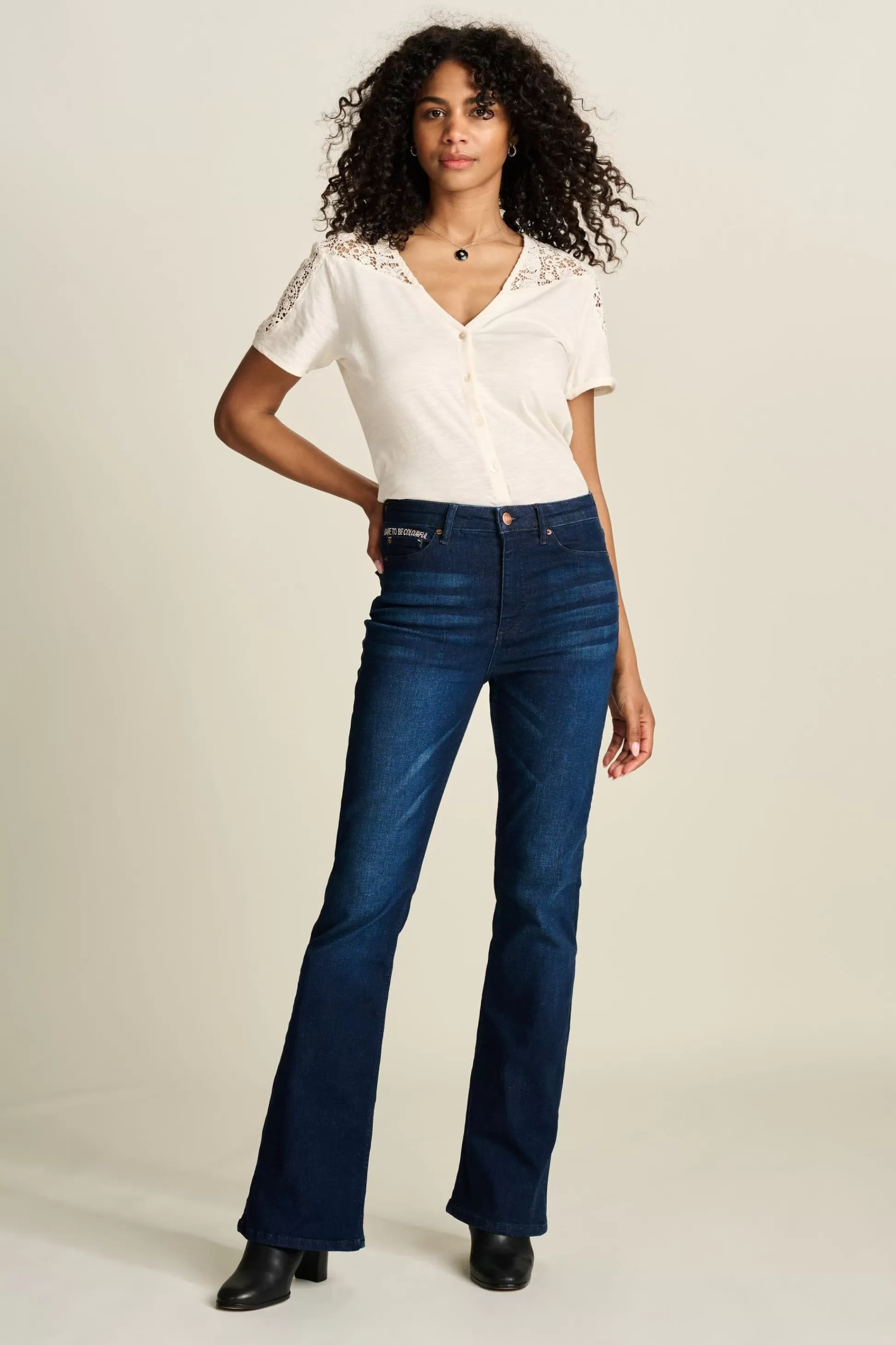 Jeans | Broeken | POM Amsterdam JEANS Esmee Flare Dark Blue