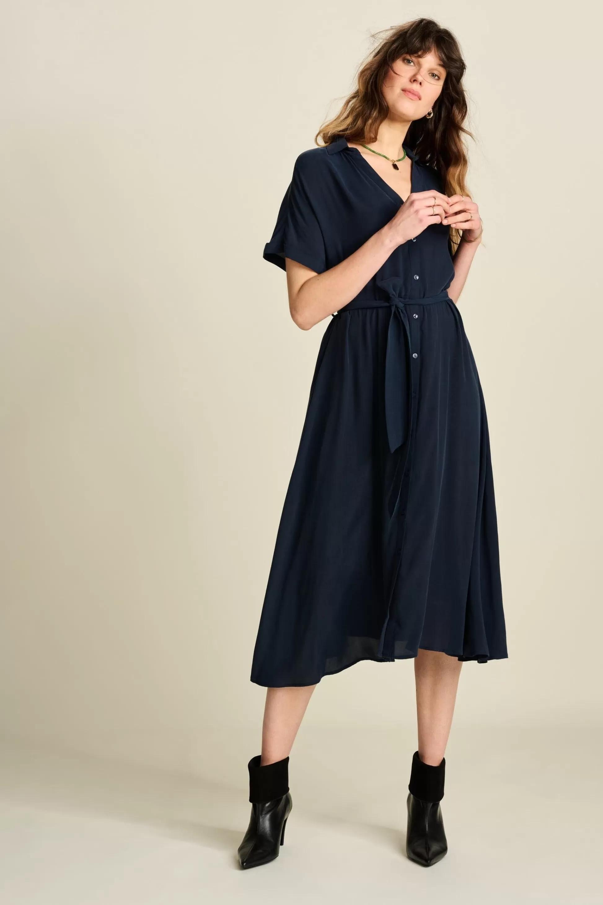 Jurken | POM Amsterdam JURK Lynn Dark Navy
