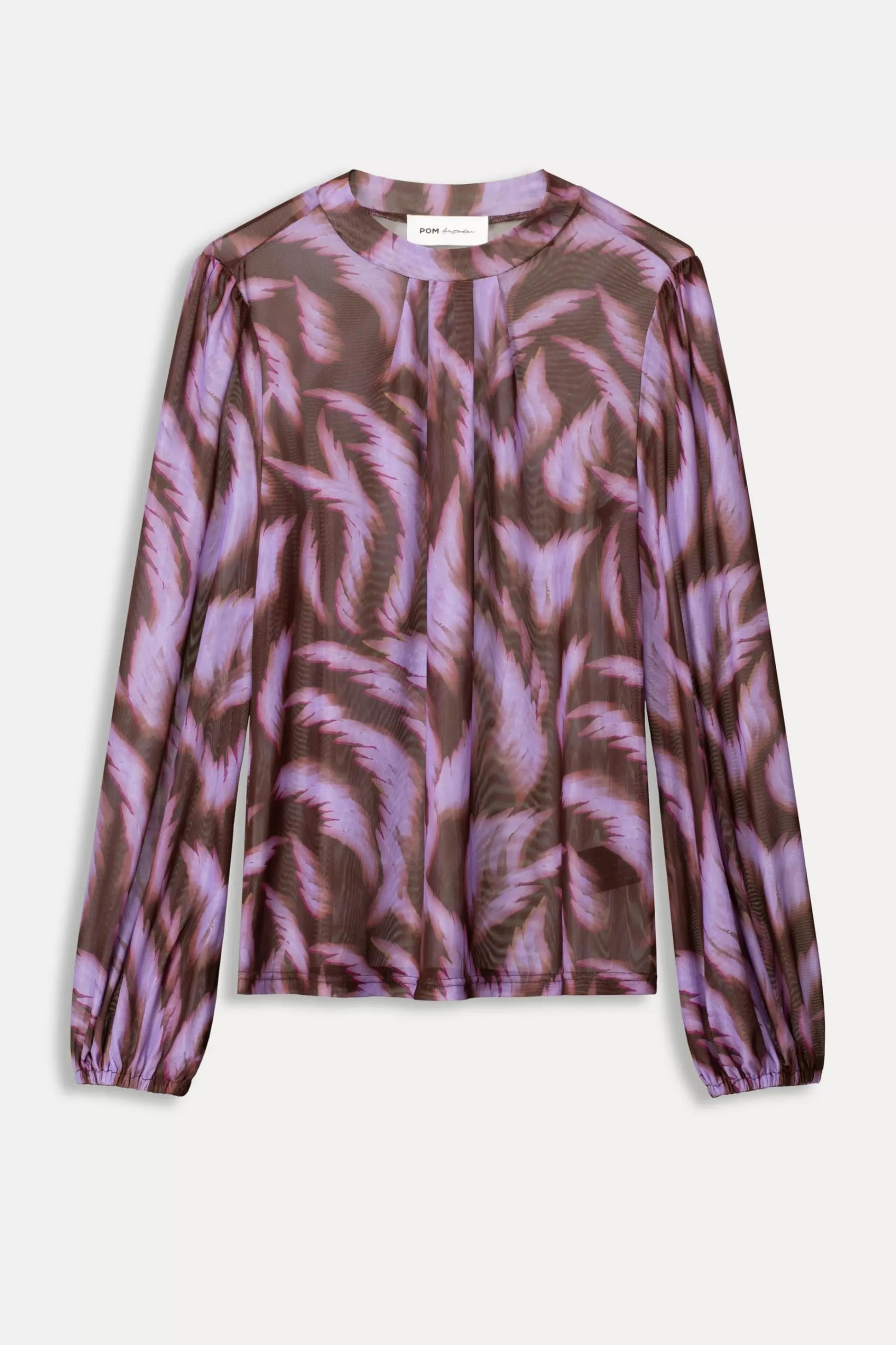 Tops & Turtlenecks | POM Amsterdam TOP Feathers Brown