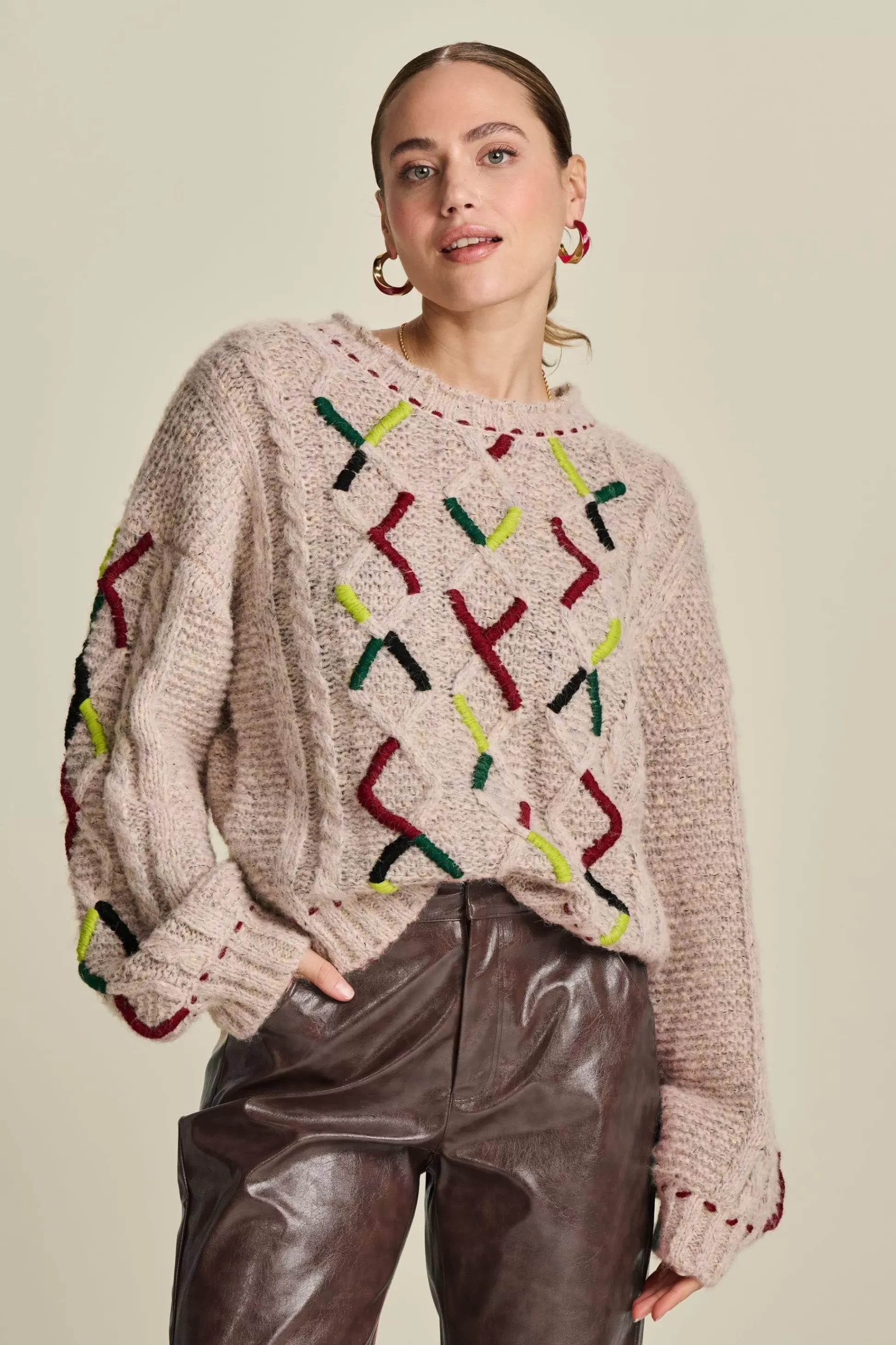 Truien & Vesten | POM Amsterdam TRUI Cable Pink