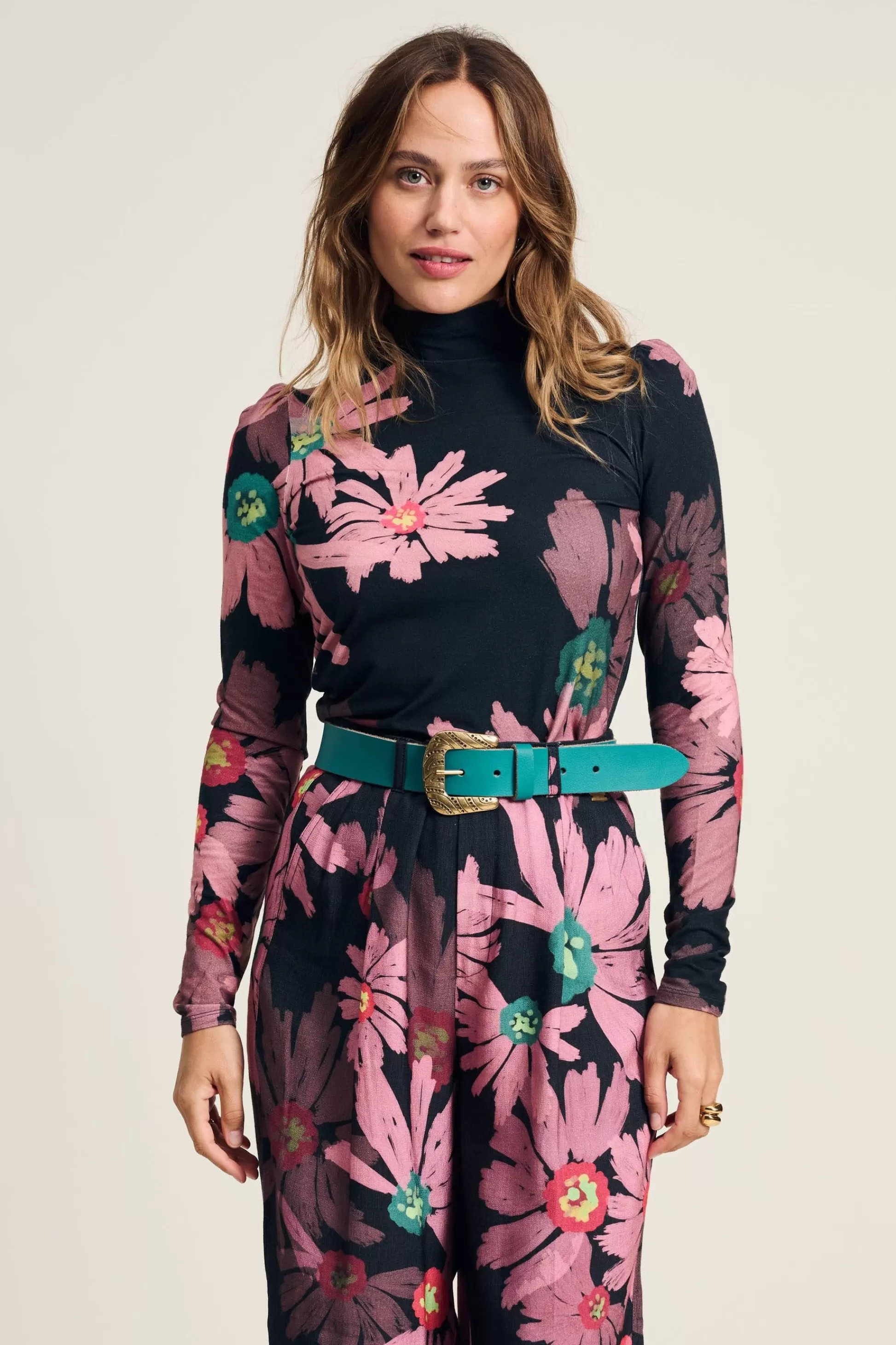 Tops & Turtlenecks | POM Amsterdam TURTLENECK Big Blooming Pink